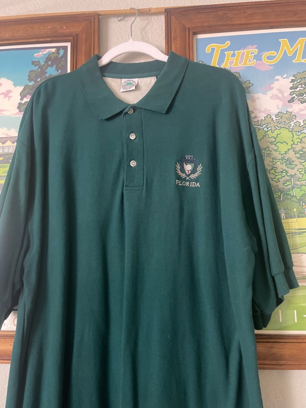 Island Sands Stanley Michaels Florida Crest Polo Shirt Mens XL Green Golf
